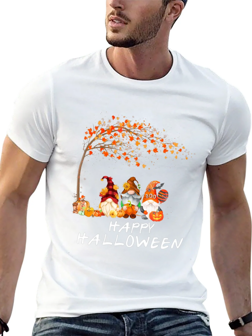 Halloween Gnomes Graphic Tee - Spooky Season Shirt