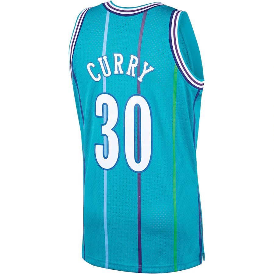 C.Hornets #30 Dell Curry 1992-93 Hardwood Classics Swingman Player Jersey Teal Stitched American Basketball Jersey