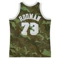 LA.Lakers #73 Dennis Rodman Unisex Hardwood Classics 1998-99 Ghost Green Swingman Jersey Camo Stitched American Basketball Jersey