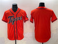 Detroit Tigers Blank Orange With Patch Cool Base Stitched Baseball Jersey