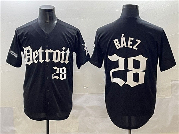 Detroit Tigers #28 Javier Bez Black 'Motor Gothic Edition' Vapor Premier Limited Stitched Baseball Jersey