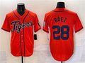 Detroit Tigers #28 Javier Bez Orange With Patch Cool Base Stitched Baseball Jersey