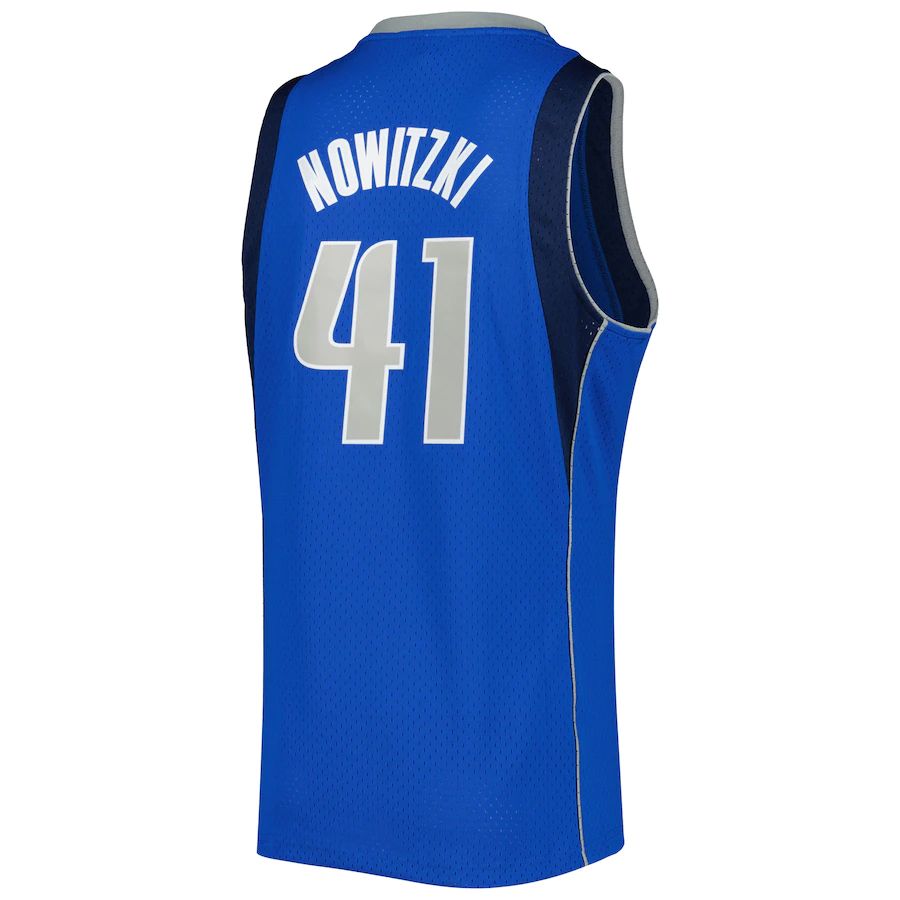 D.Mavericks #41 Dirk Nowitzki 2010-11 Hardwood Classics Swingman Jersey Blue Stitched American Basketball Jersey