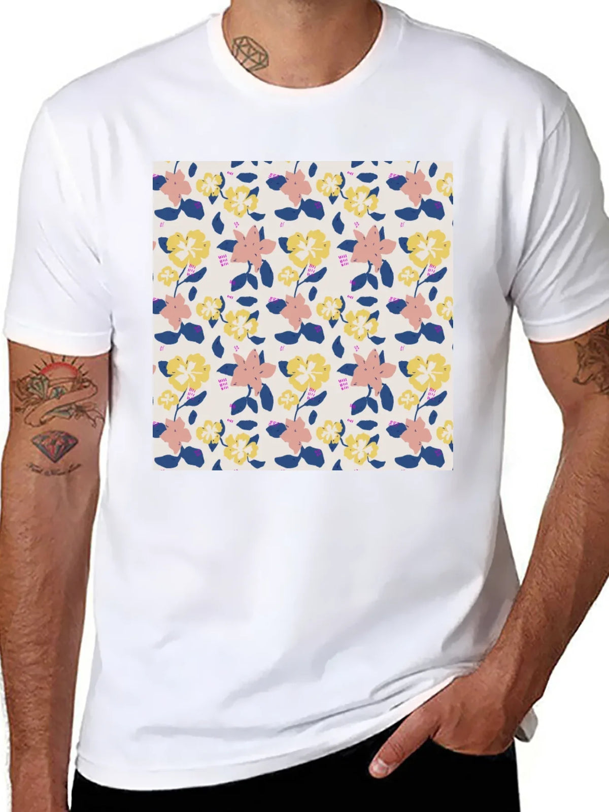 Floral Pattern Tee - Stylish Comfort