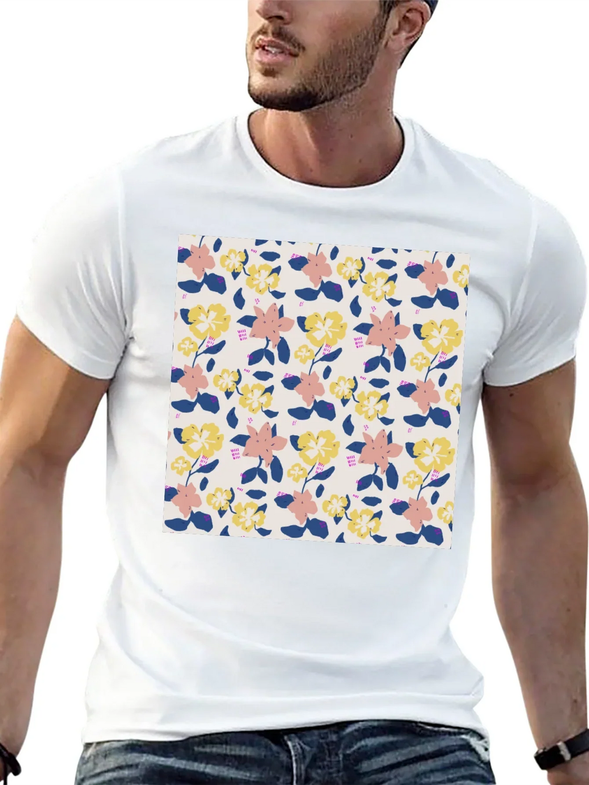 Floral Pattern Tee - Stylish Comfort