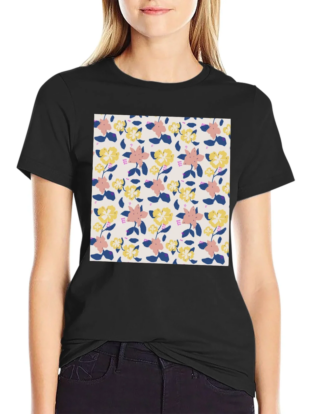 Floral Pattern Tee - Stylish Comfort