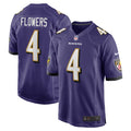 Baltimore Ravens Zay Flowers Purple Game Jersey