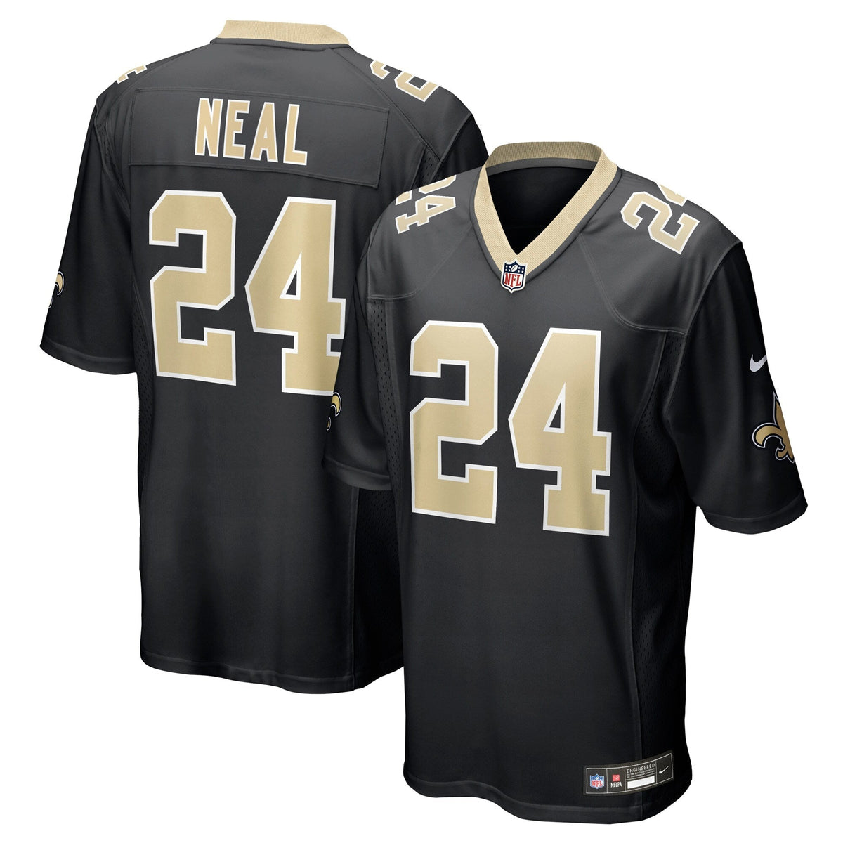 New Orleans Saints Devin Neal Black Team Game Jersey