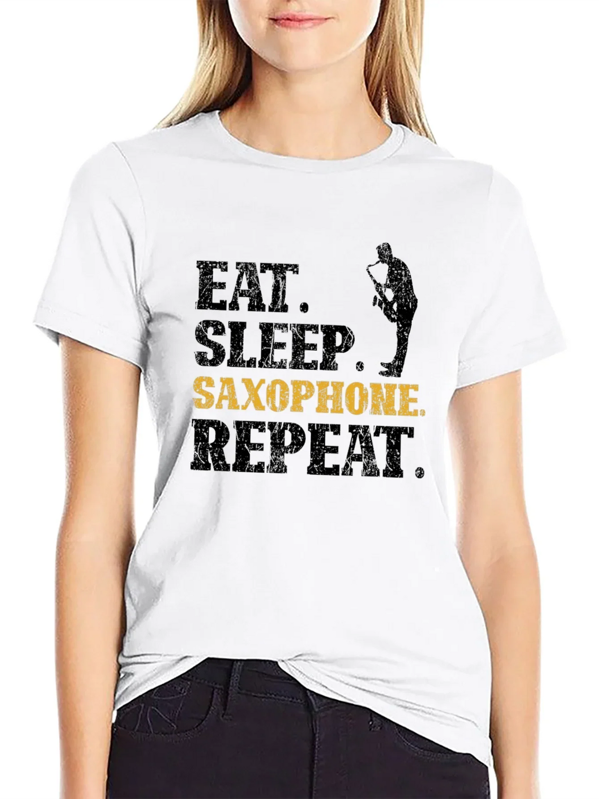 Eat Sleep Saxophone Repeat T-Shirt - Musician Gift