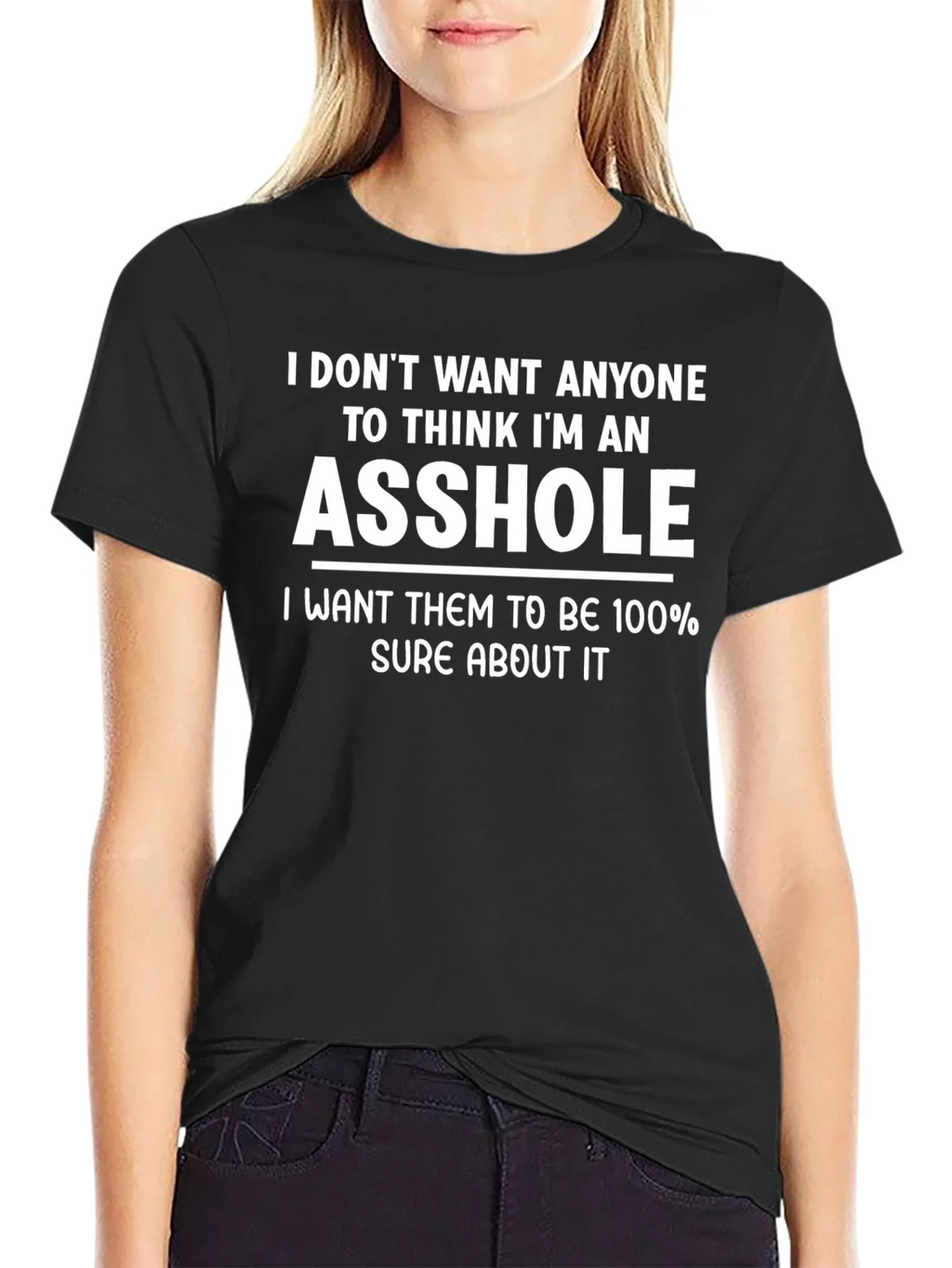 Funny ASS HOLE Statement Black T-Shirt