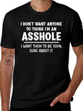 Funny ASS HOLE Statement Black T-Shirt