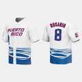 #8 EDDIE ROSARIO PUERTO RICO BASEBALL 2023 WORLD BASEBALL CLASSIC JERSEYC WHITE Stitches Baseball Jerseys