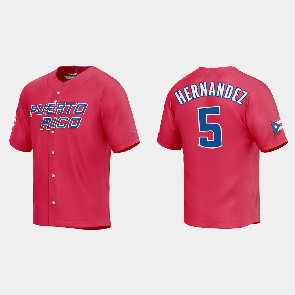 #5 ENRIQUE HERNANDEZ WORLD BASEBALL CLASSIC 2023 WORLD BASEBALL CLASSIC JERSEYC RED Stitches Baseball Jerseys