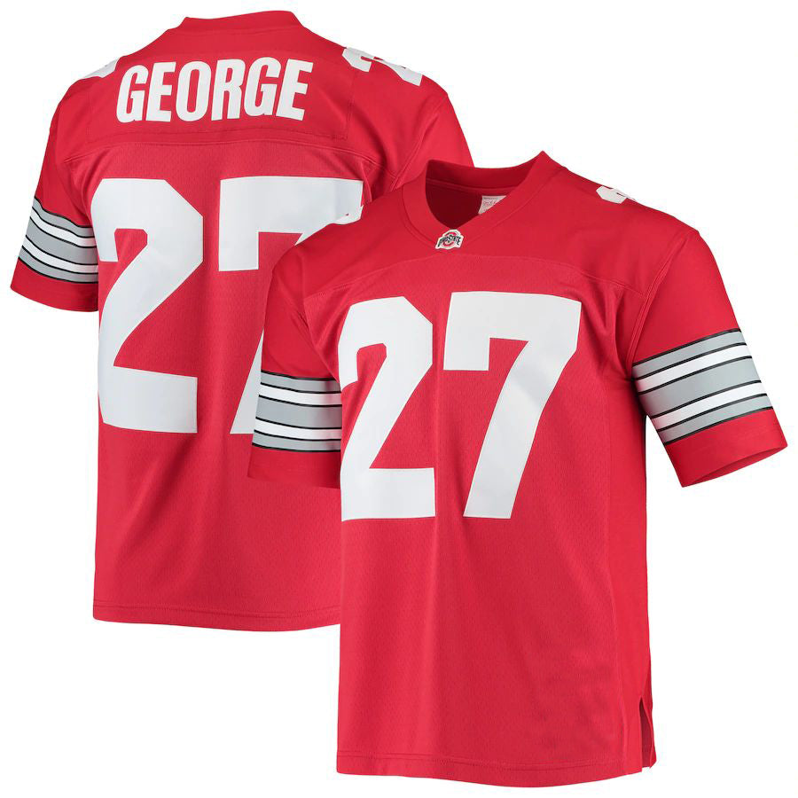 O.State Buckeyes #27 Eddie George 1995 Authentic Throwback Legacy Jersey Scarlet Football Jersey Stitched American College Jerseys