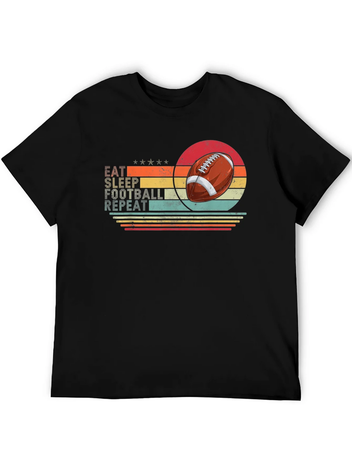 Eat Sleep Football Repeat Black T-Shirt