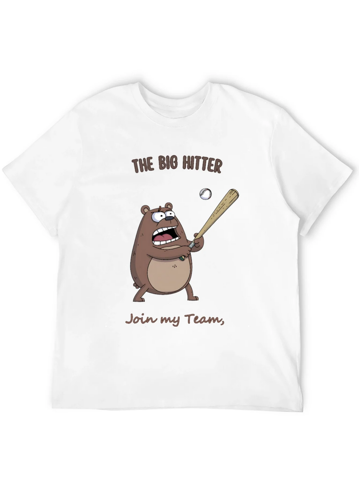 The Big Hitter Bear T-Shirt - Funny Baseball Tee