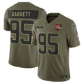 Cleveland Browns Myles Garrett Olive 2025 Salute to Service Limited Jersey