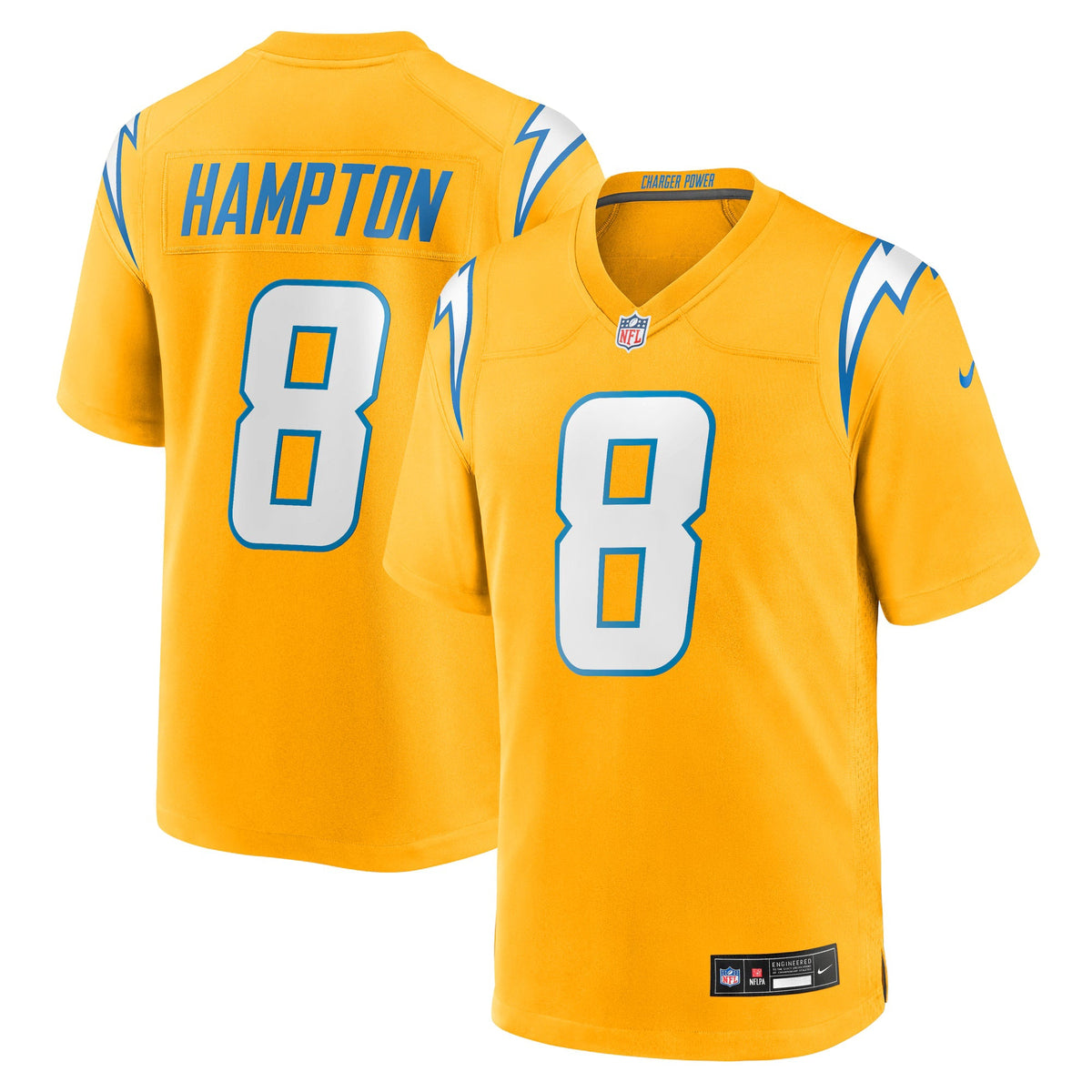 Los Angeles Chargers Omarion Hampton Gold Alternate Charger Power Game Player Jersey