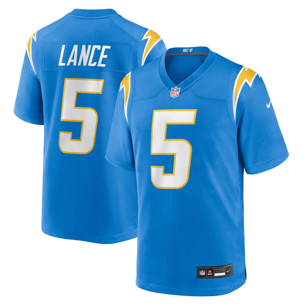 Los Angeles Chargers Trey Lance Powder Blue Team Game Jersey