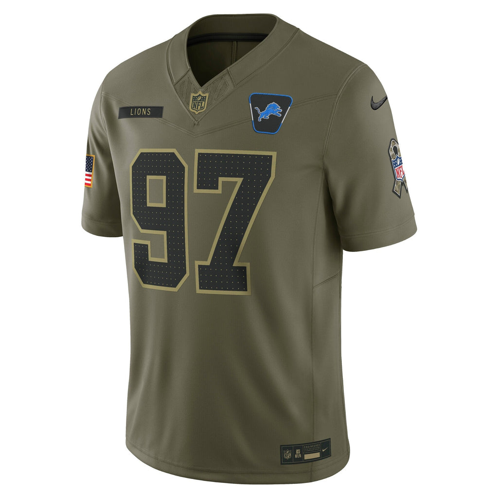 Detroit Lions Aidan Hutchinson Olive 2025 Salute to Service Limited Jersey