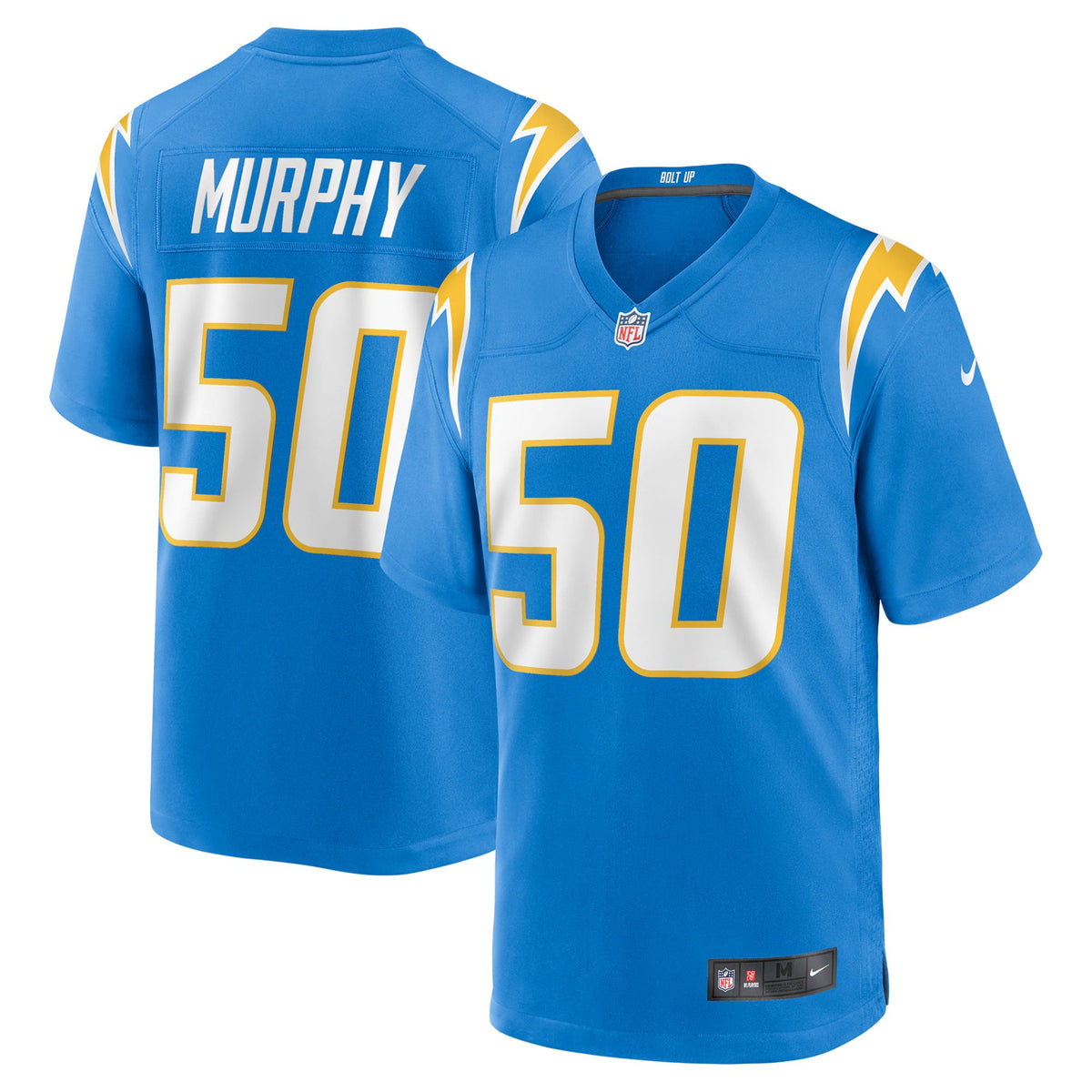 Los Angeles Chargers Caleb Murphy Powder Blue Team Game Jersey