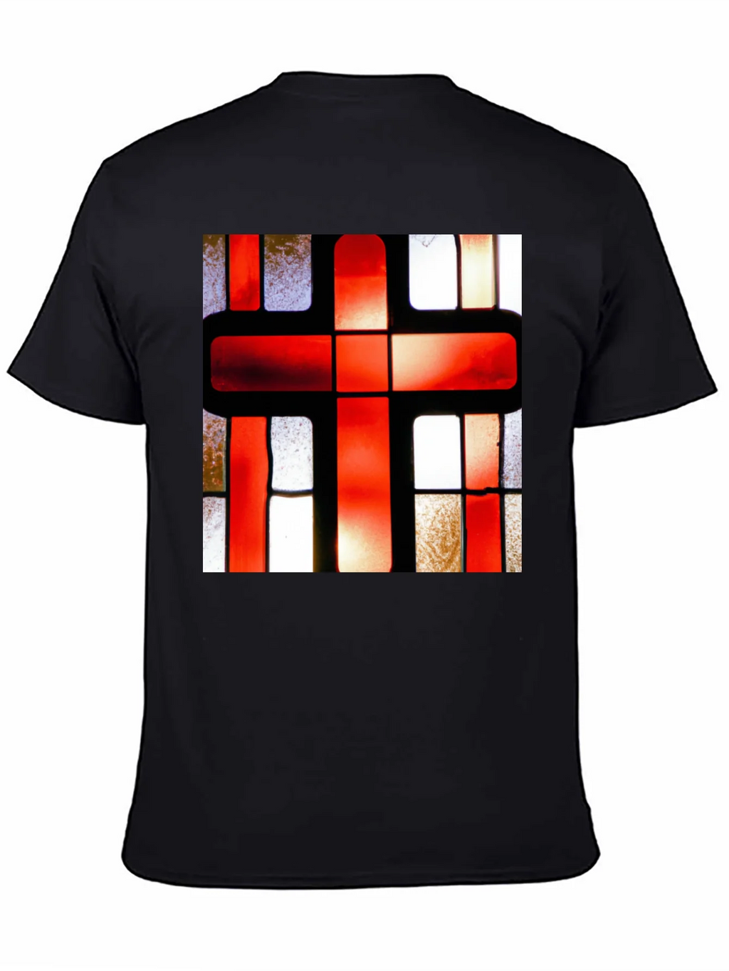 Red Cross Stained Glass Graphic T-Shirt