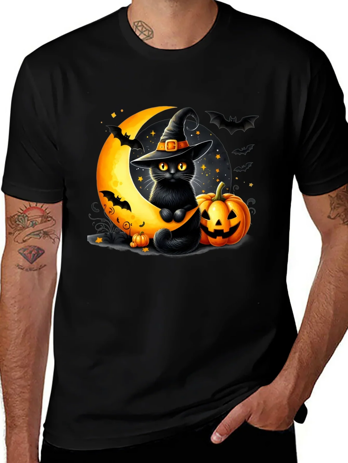 Halloween Cat Moon T-Shirt