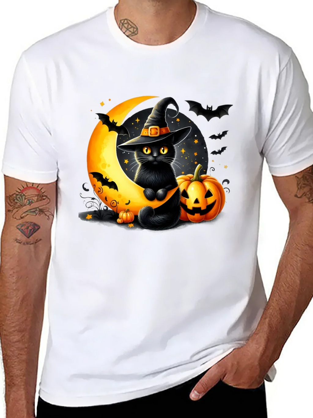 Halloween Cat Moon T-Shirt