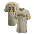 San Diego Padres #23 Fernando Tatas Jr. Alternate Authentic Player Jersey - Tan Brown Baseball Jerseys