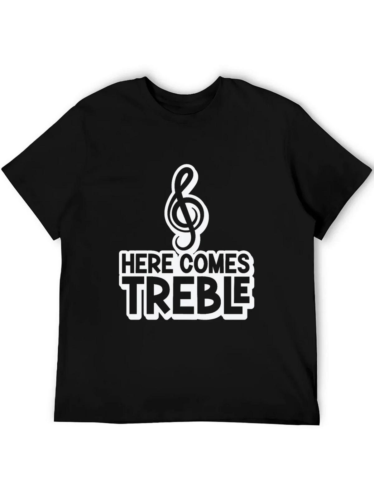 Here Comes Treble Black Graphic Tee