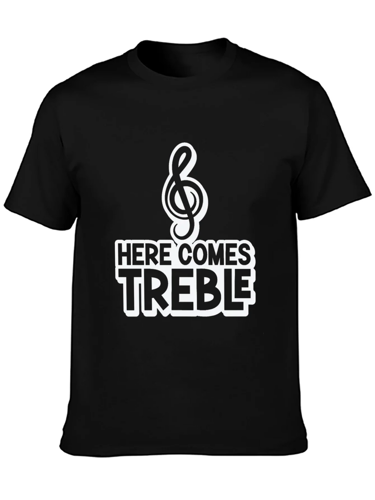 Here Comes Treble Black Graphic Tee