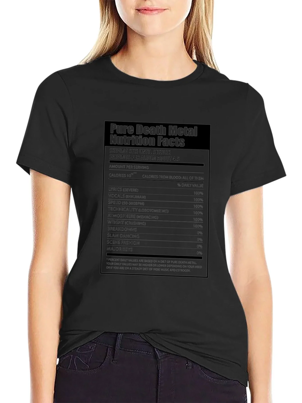 Pure Death Metal Nutrition Facts T-Shirt