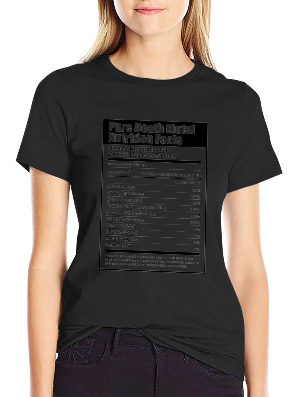 Pure Death Metal Nutrition Facts T-Shirt