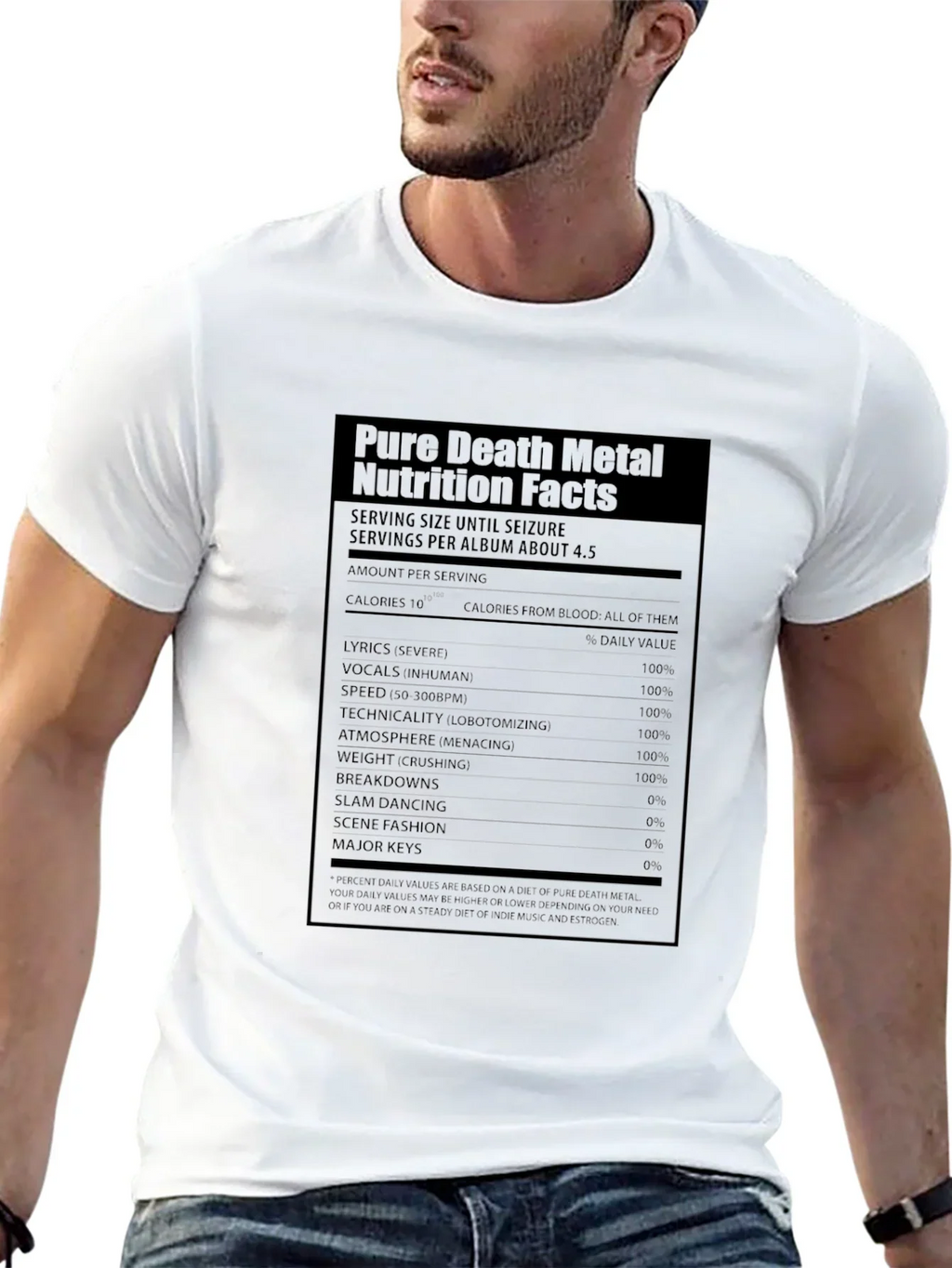 Pure Death Metal Nutrition Facts T-Shirt