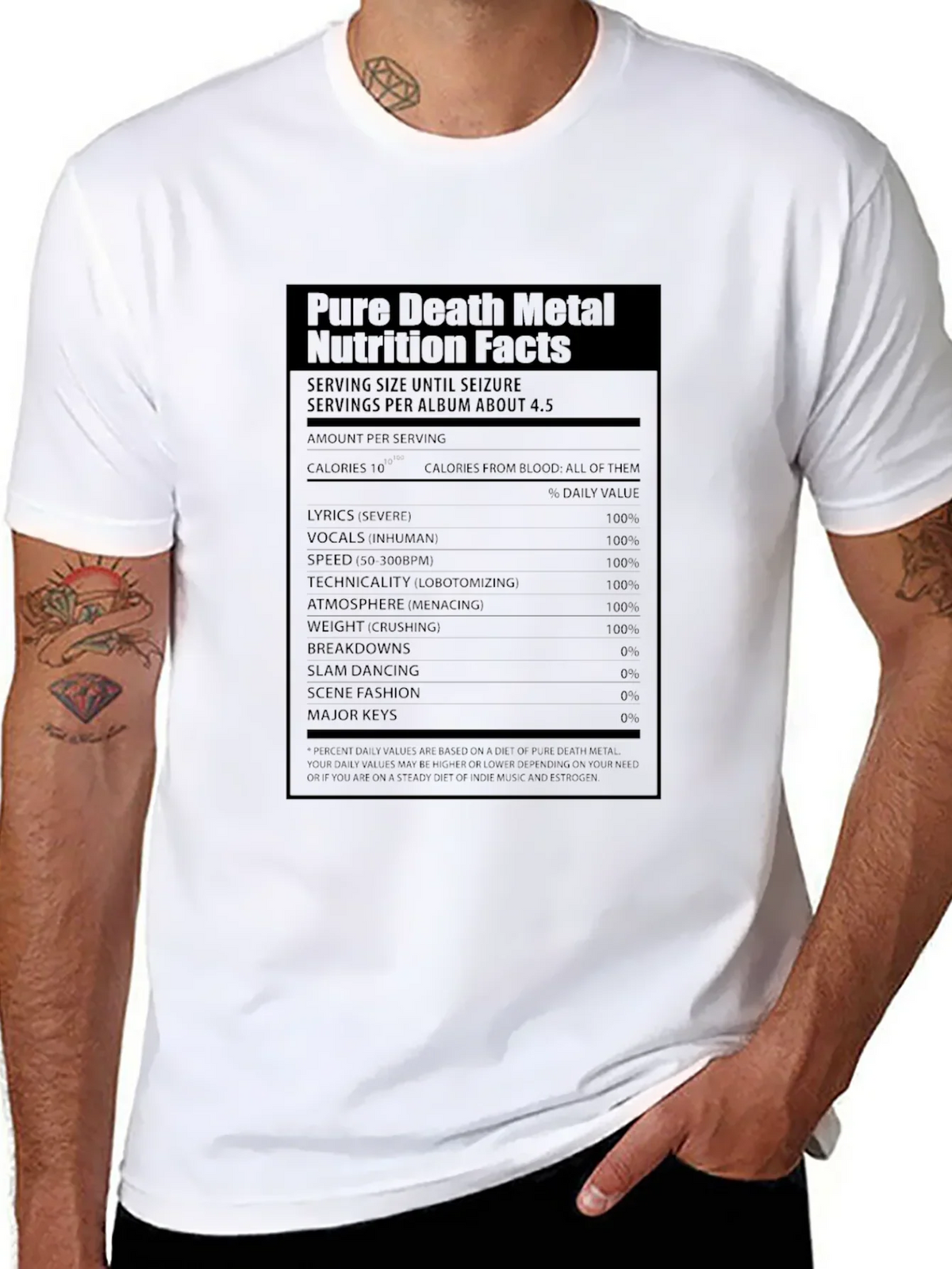 Pure Death Metal Nutrition Facts T-Shirt