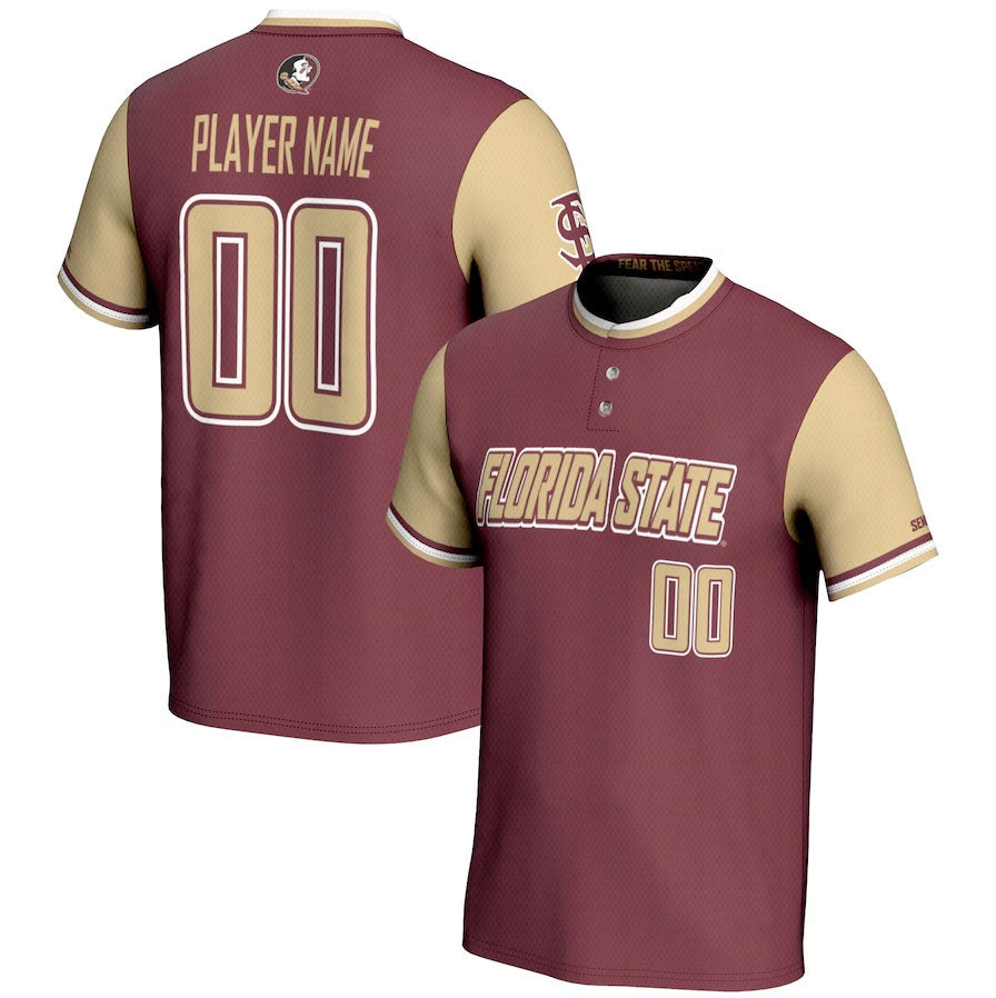 Custom F.State Seminoles GameDay Greats Unisex NIL Pick-A-Player Lightweight Softball Jersey Garnet American College Jerseys