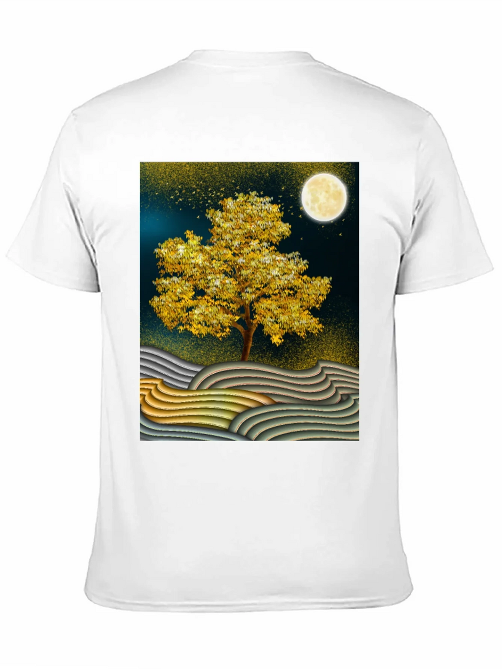 Golden Tree Graphic Tee - Stylish Unisex Black T-Shirt