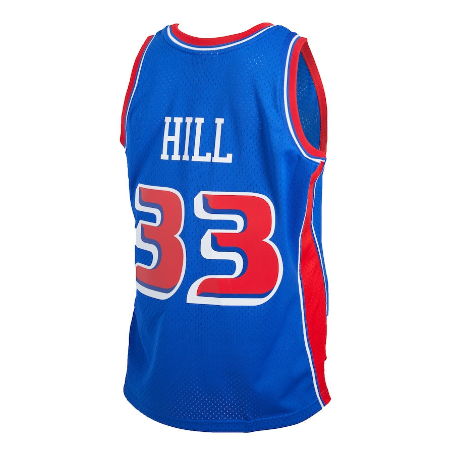 D.Pistons #33 Grant Hill 1998-99 Hardwood Classics Reload 2.0 Swingman Jersey Blue Stitched American Basketball Jersey