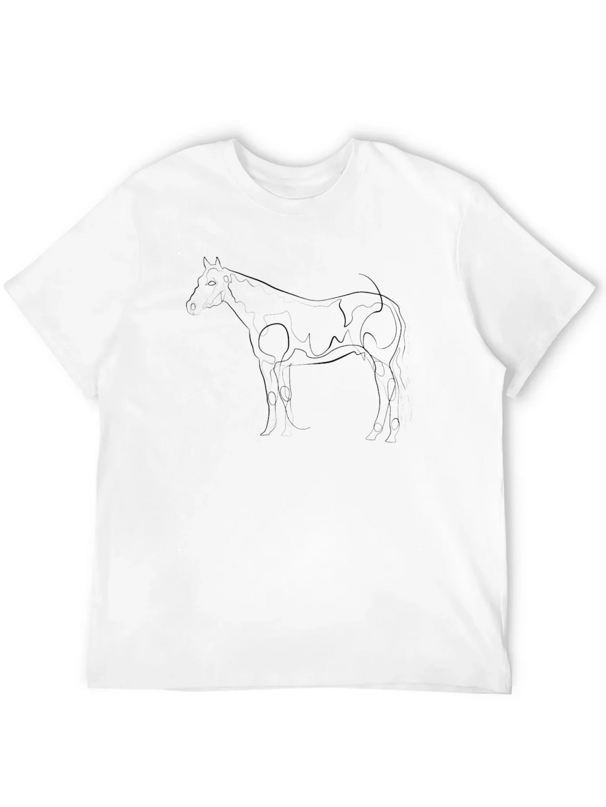 Horse Line Art Black Graphic Tee