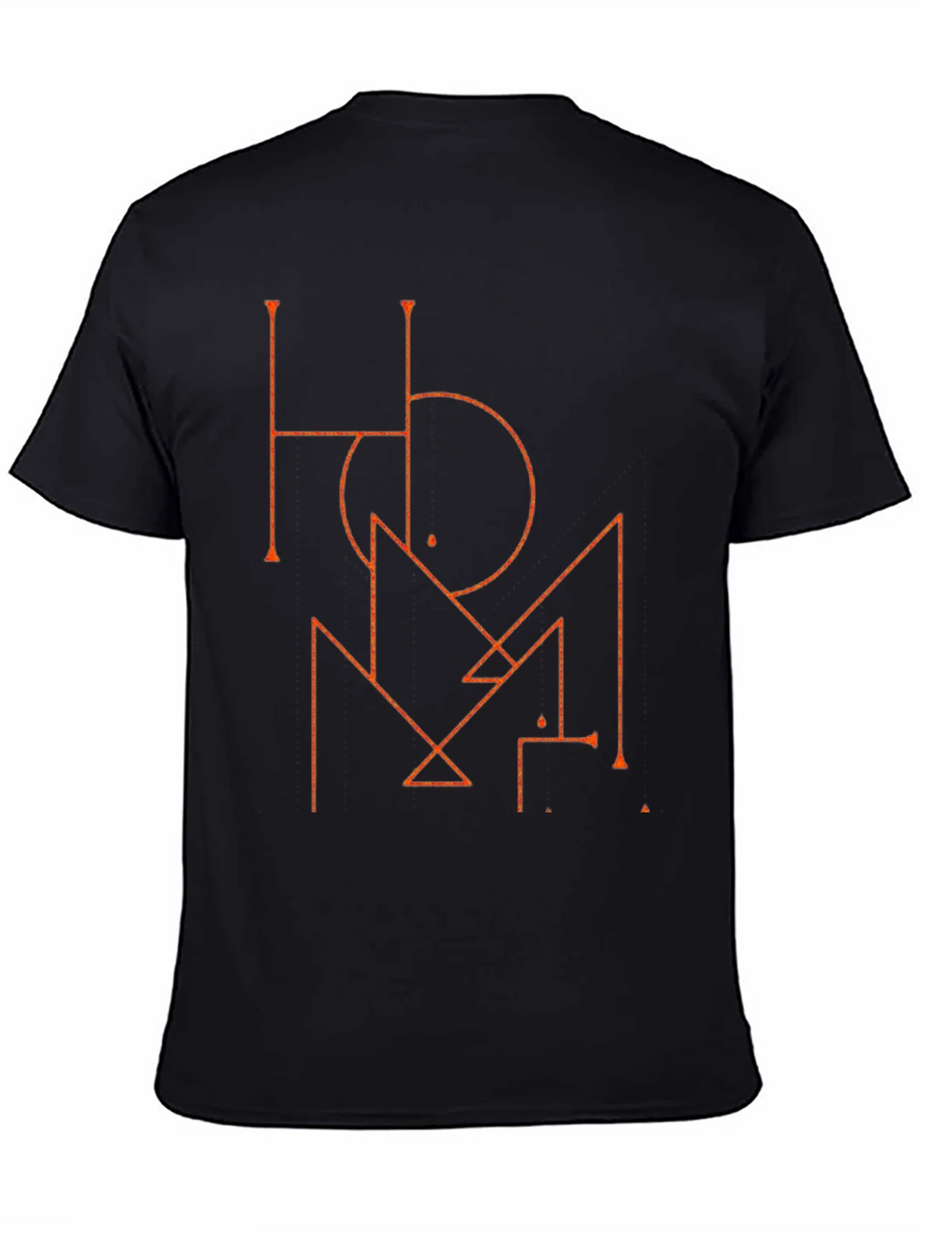Geometric Graphic Print Mens Black T-Shirt