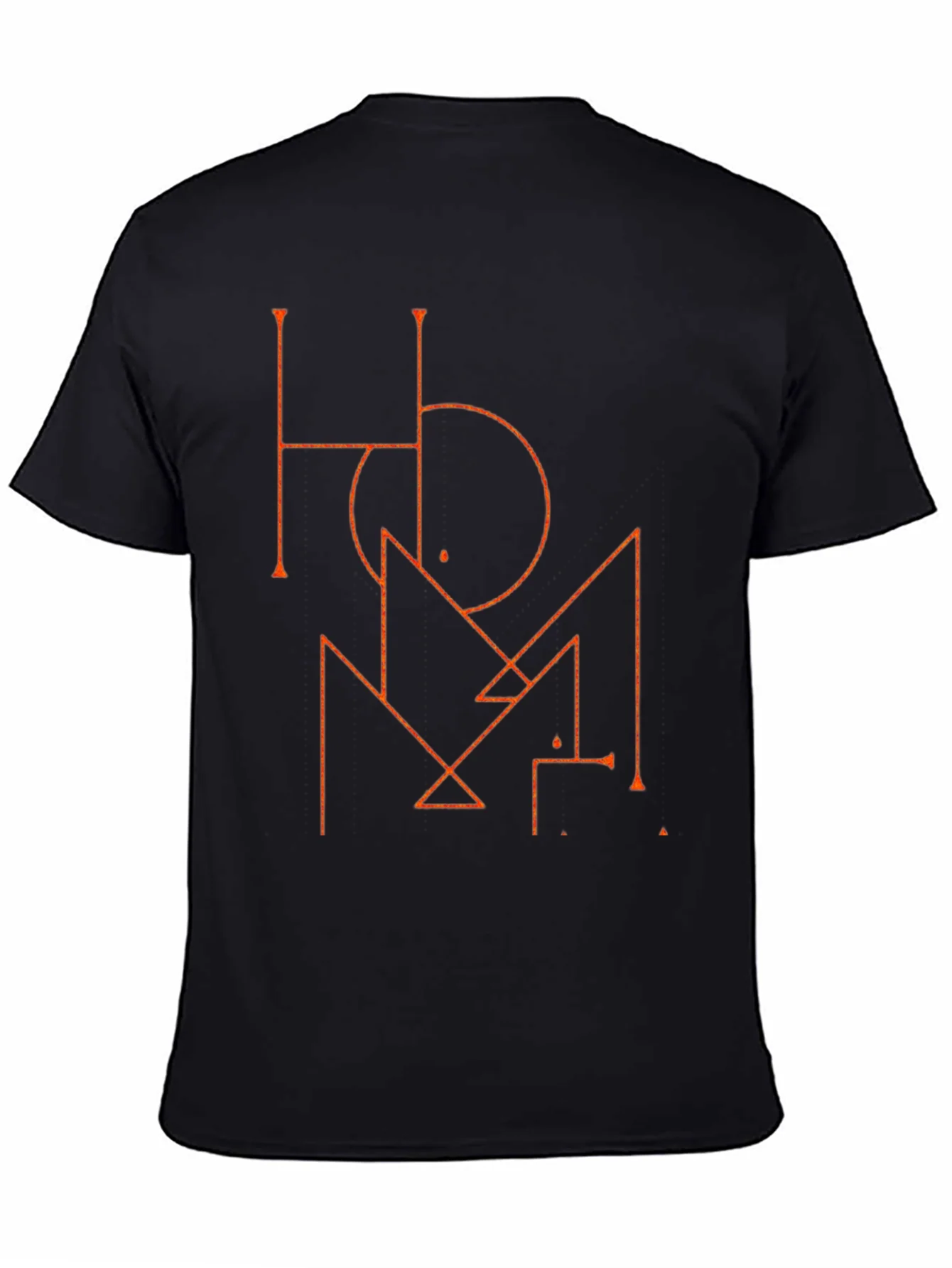 Geometric Graphic Print Mens Black T-Shirt