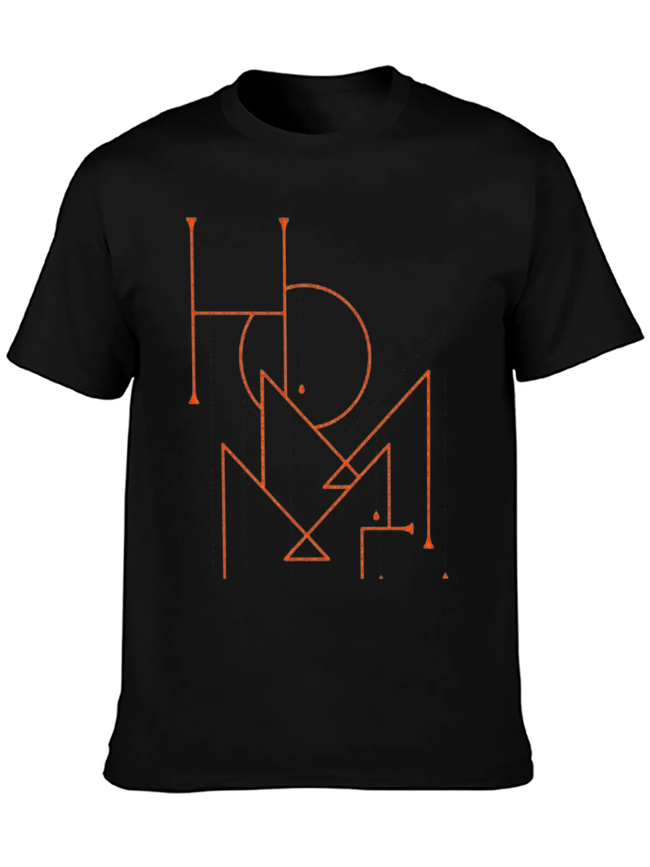 Geometric Graphic Print Mens Black T-Shirt