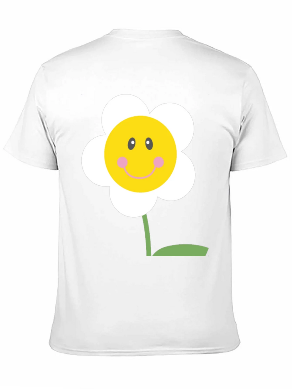 Happy Flower Graphic Tee - Black Cotton Shirt