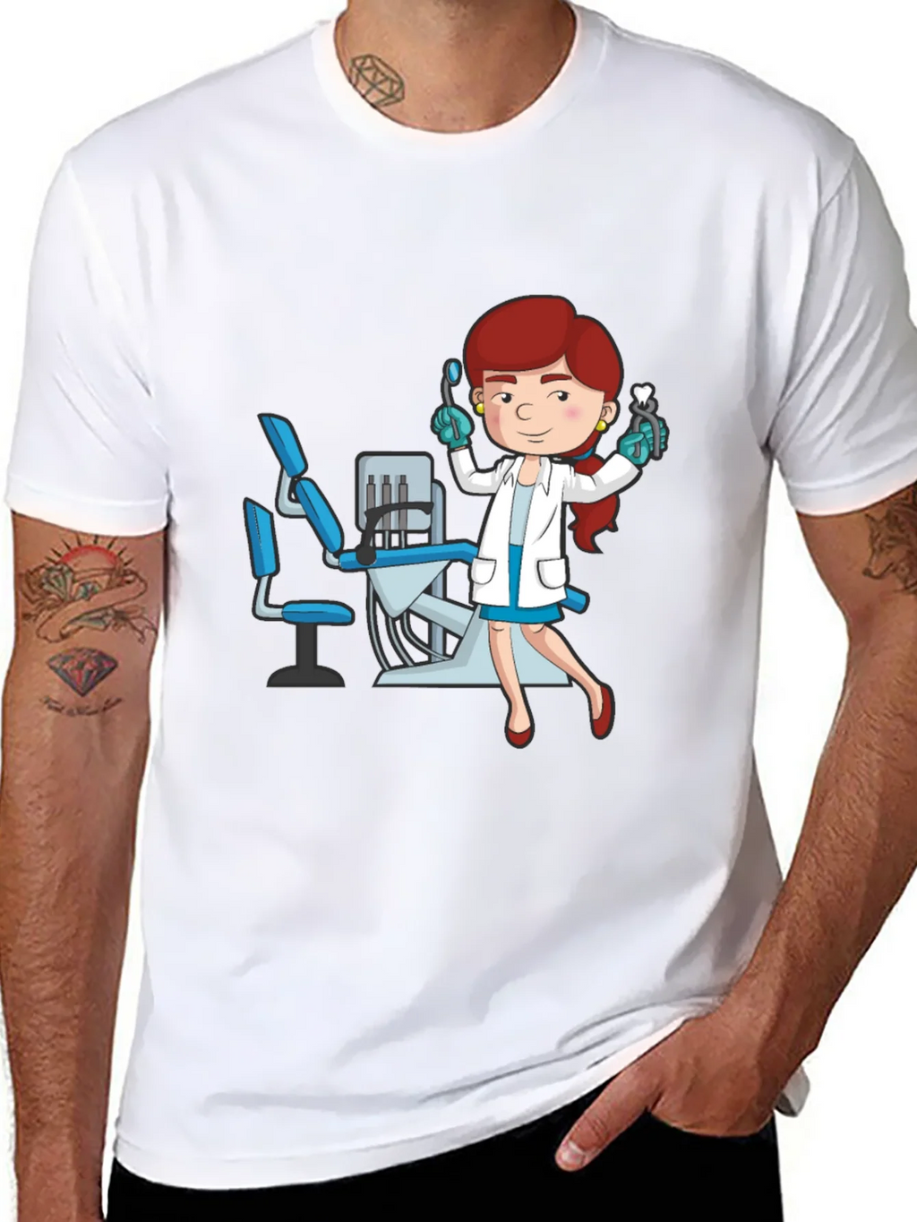 Dentist Cartoon Graphic T-Shirt
