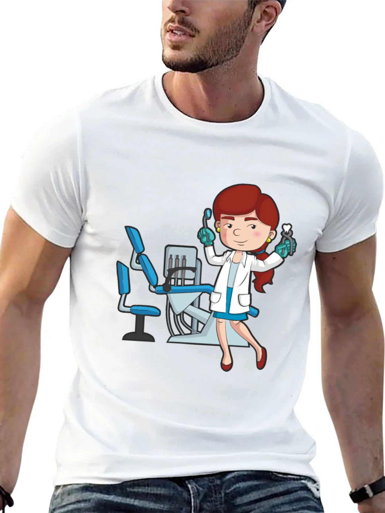 Dentist Cartoon Graphic T-Shirt