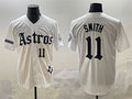 Houston Astros #11 Cam Smith White Gothic 'Houston Born Barrio Raised' Limited Stitched Baseball Jersey