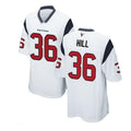 H.Texans #36 Brandon Hill Game Jersey - White Stitched American Football Jerseys