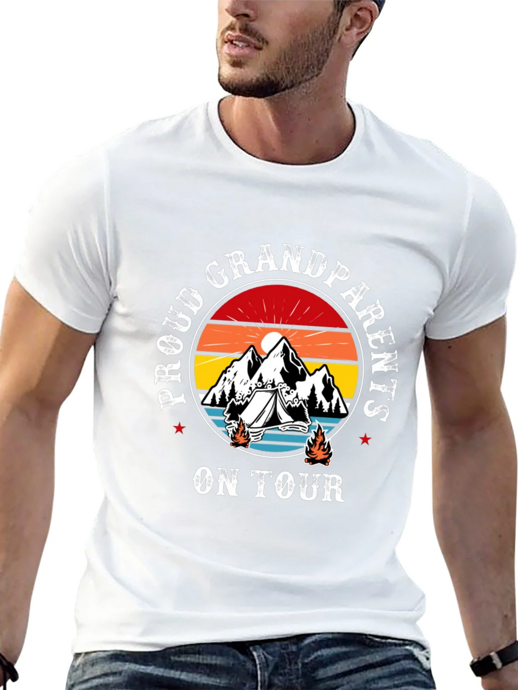 Proud Grandparents On Tour Black T-Shirt