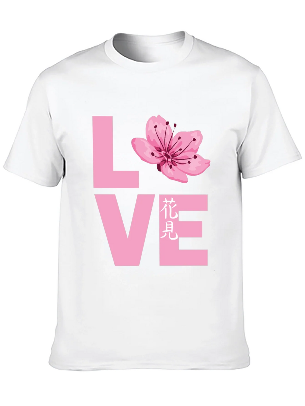 Love Cherry Blossom Graphic T-Shirt - Black