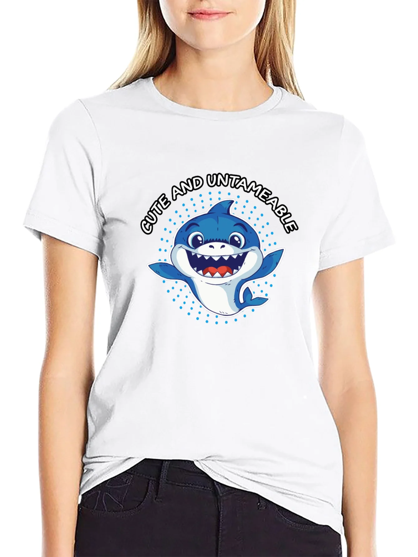 Cute & Untameable Shark Graphic Tee